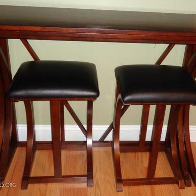Fold out bar table and bar stools