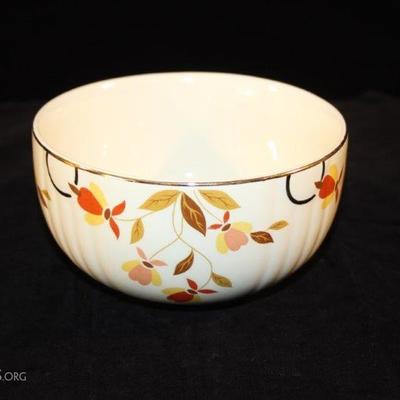 Hall's Superior, Autumn Leaf, Gold-rimmed bowl by Mary Dunbar for Jewel Tea
