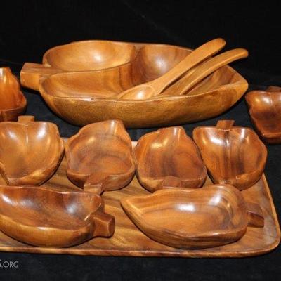 Koa Wood Salad Serving Set