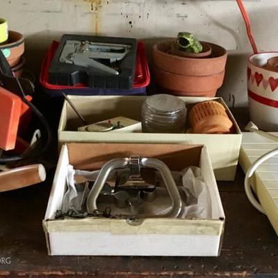 Tools and plant pots