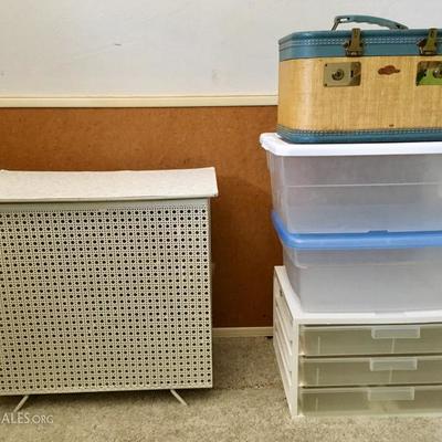 Vintage laundry hamper and luggage