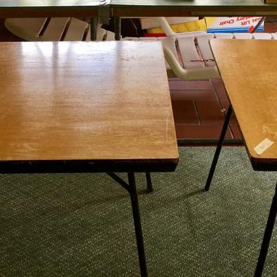Two wood square tables for card playing etc. 