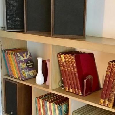 Vintage home decor, books, glasses, fireplace accessories and more 