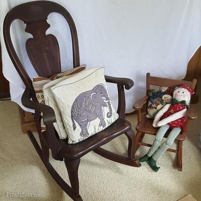 EHT057 Pair of Vintage Wood Rocking Chairs & More!
