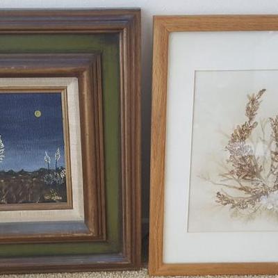 EHT006 Framed Natural Seaweed Art & Original Oil Signed
