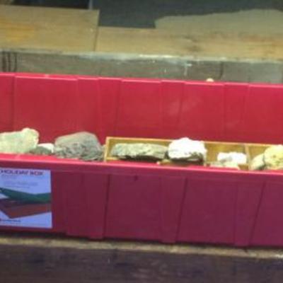 EHT243 Box Full of Various Rocks, Beach Glass and Some Coral
