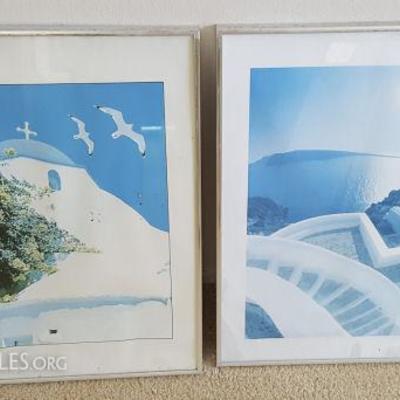 EHT147 Pair of Framed A Touch of Greece Prints
