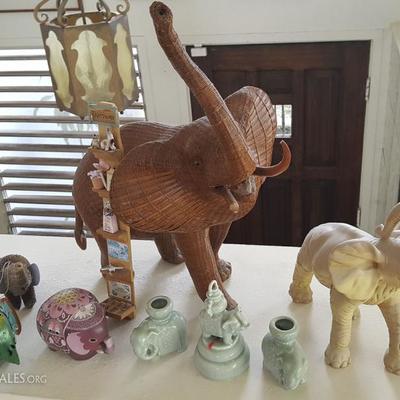 EHT045 Elephant Figurines, Basket, Celadon & More
