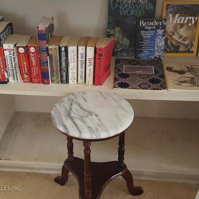EHT107 Marble End Table and Interesting Books
