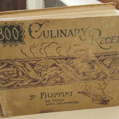 EHT044 Scarce Antique Book - 300 Culinary Recipes by Filippini
