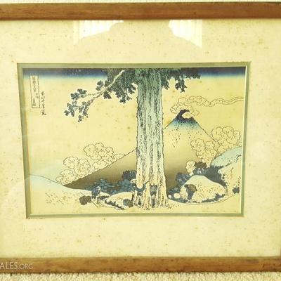 EHT062 Framed Woodblock Print of Mt. Fuji
