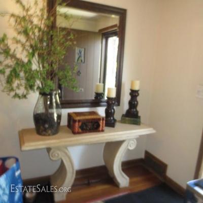 Stone Entryway Table with mirror