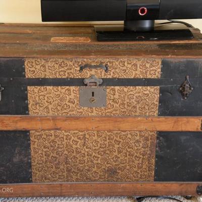 Antique trunk made in Clinton, MA