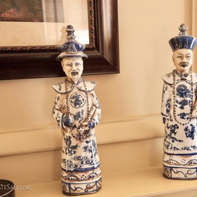 Set of 3 Chinese glazed ceramic figures