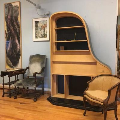 Steinway Piano Bookcase, Antiques, Art