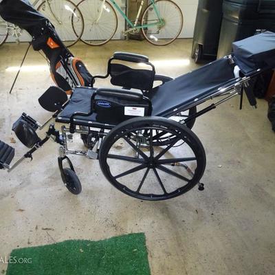 INVA CARE RECLINING WHEEL CHAIR with accessories