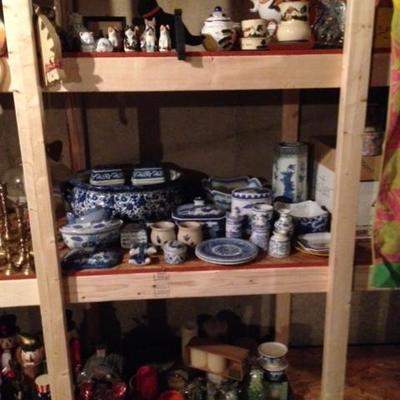 Shelves Full of Glass, Pottery and More!