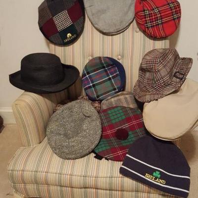 Variety of mens hats, some new with tags