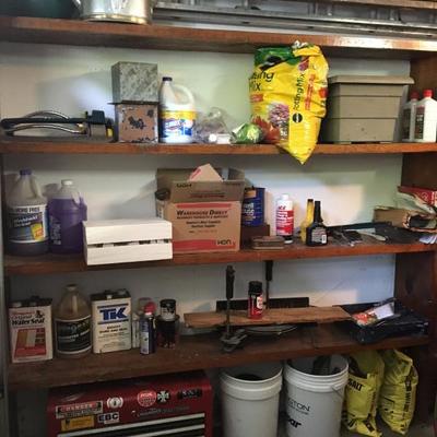 ladder, craftsman tool chest, garage items 