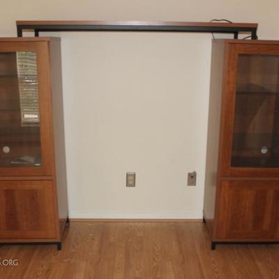 Two glass cabinets with optional removable top  shelve
