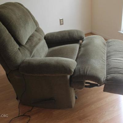 Oversize recliner with heat and massage option in  armrest
