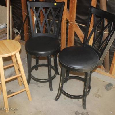 Three bar stools
