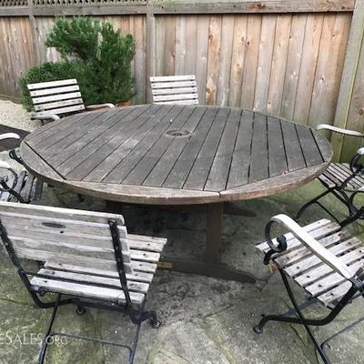 Outside Cedar Patio table with 6 chairs