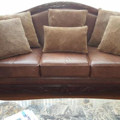 Brown leather sofa 