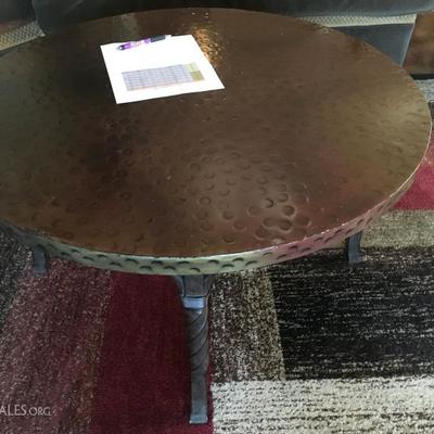 Hammered metal coffee table