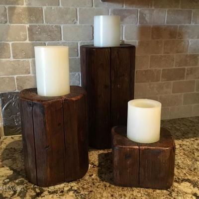 Solid wood candle sticks