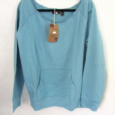 Women's La Naturelle Blue Pull Over Crew Neck 