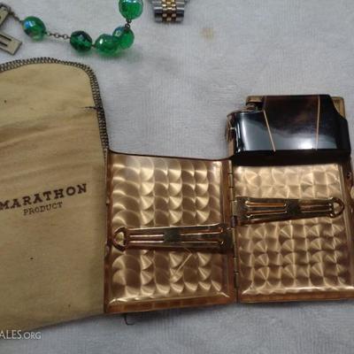 1930's cigarette and lighter case Marathon