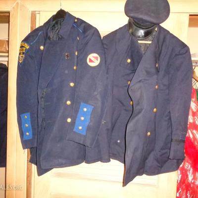 Vintage Boston Police Jackets, boots, flags, patches etc
