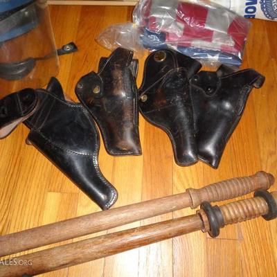vintage billy club and holsters