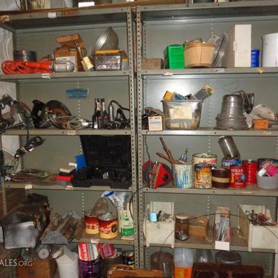 Entire room of antique tools, nails, screws, washers, nuts, bolts, brass furniture nails, tons more