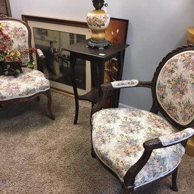 vintage floral chairs 