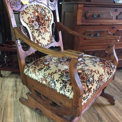 vintage floral rocking chair 