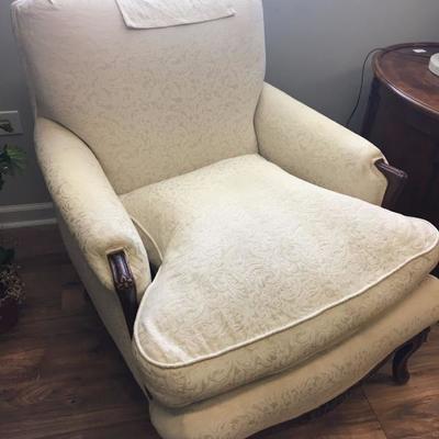 white cushion accent chair