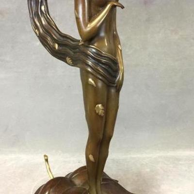 Art Deco style Erte nude bronze sculpture, marked 