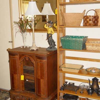 Victrola cabinet, mirror, etc.