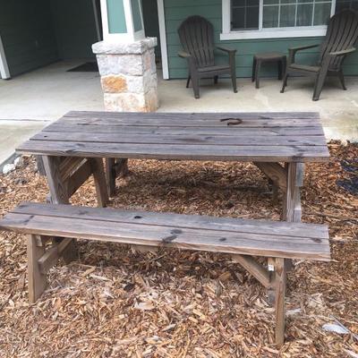 wooden picnic table 