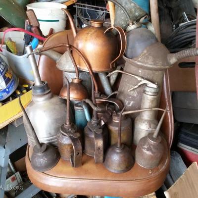Vintage oil cans