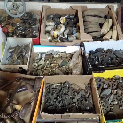 Vintage wheels, handles and drawer pulls