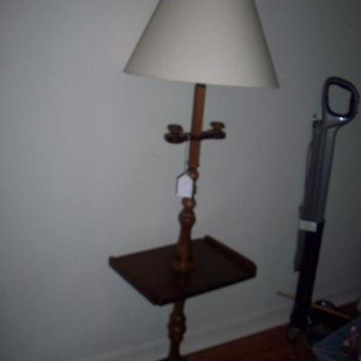 Floor lamp end table combo