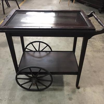 Antique tea cart with tray