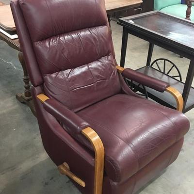 Burgundy leather chair
