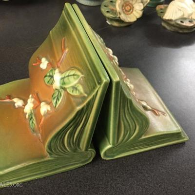 Roseville pottery bookends