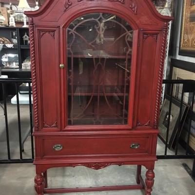 Red china hutch