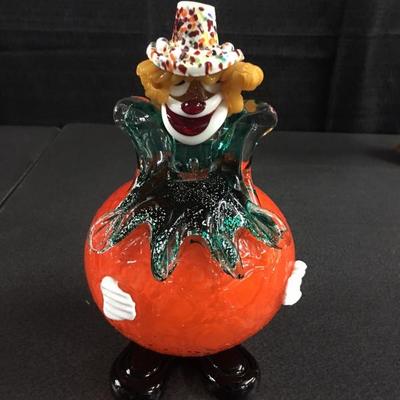 Murano vintage orange clown 