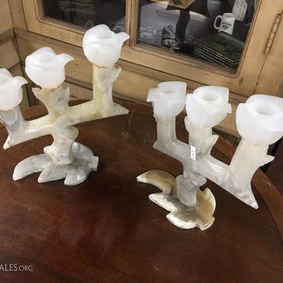 Alabaster candlesticks